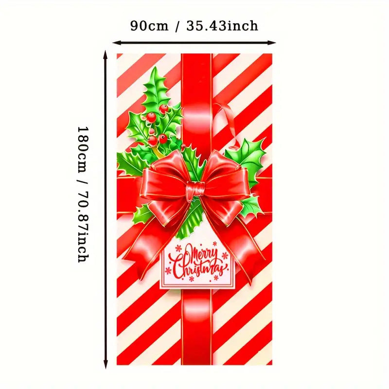 🎄 Christmas Door Cover – Festive Holiday Front Door Decoration